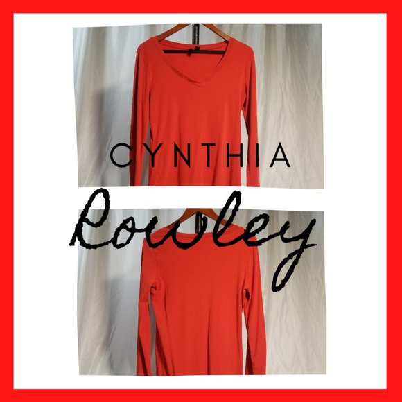 Cynthia Rowley Tunic Long sleeve, Red, Size L - Picture 2 of 4